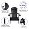 Merrick Lane Riviera Poly Resin Folding Adirondack Lounge Chair - All-Weather Indoor/Outdoor Patio Chair